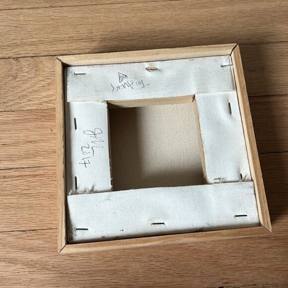 Framed Flower Painting Hand Painted 6.5” x 6.5” - Picture 3 of 3